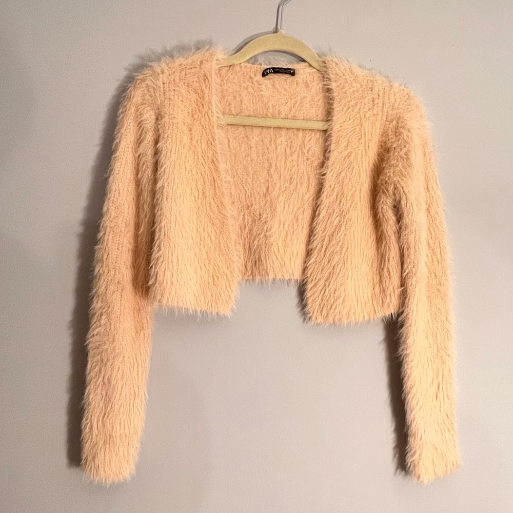 Zara cropped fuzzy sweater